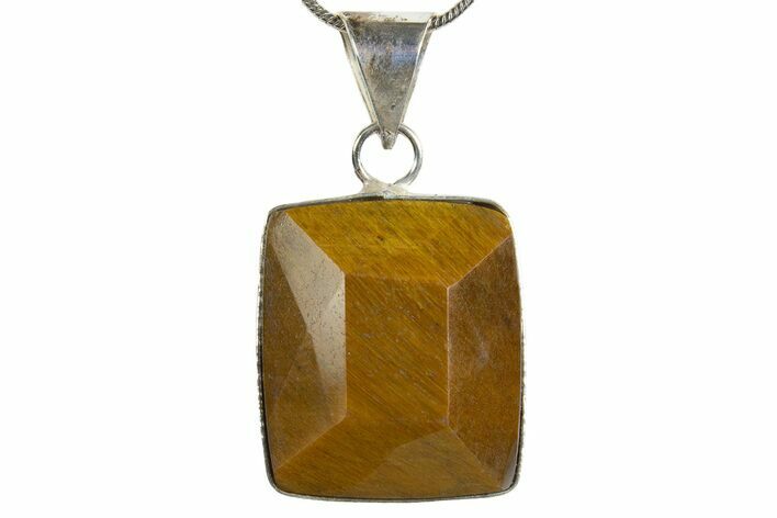 Faceted Tiger's Eye Pendant (Necklace) #345343